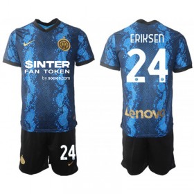 Jalkapallo Pelipaidat Inter Milan Christian Eriksen 24 Lasten Kotipaita 2021-2022 Lyhythihainen